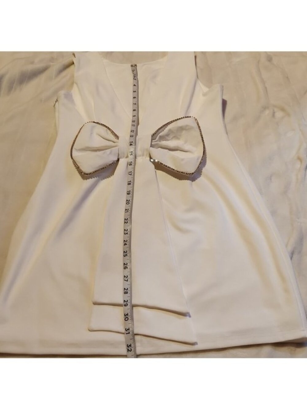 New York & Company, White Sleeveless Low V-Back Mini Dress Sz L - Picture 12 of 12